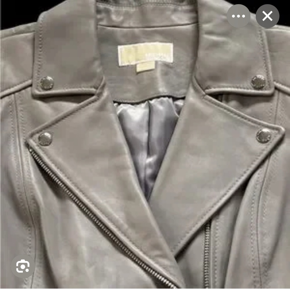 MICHAEL Michael Kors Women's Gray Leather Jacket-like new condition.